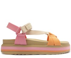 Sandália Papepte Plataforma Laranja e Rosa Confete