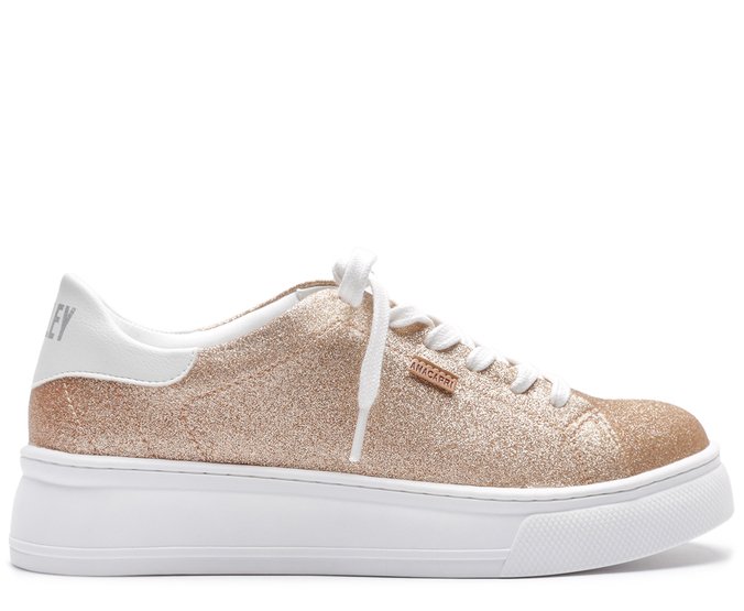tenis dourado com glitter
