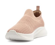 Tênis Slip On Sporty Knit Rosa