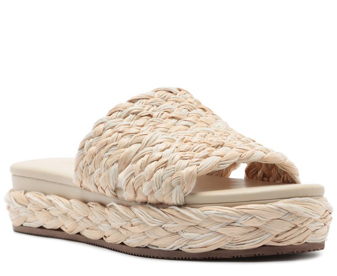 Tamanco Fibras Naturais Trançado Branco