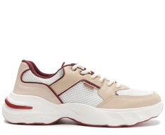 Tênis Chunky Branco Detalhe Vermelho Bordô