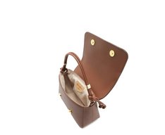 Bolsa Tiracolo Baguete Média Nó Marrom