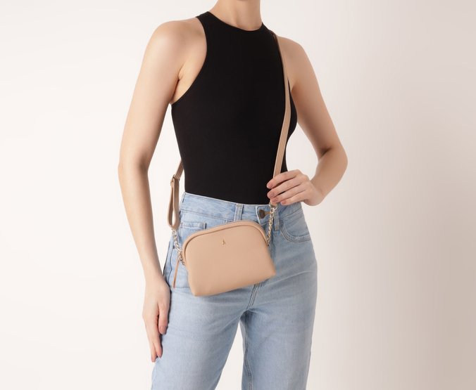 Bolsa Tiracolo Pequena Soft Bege