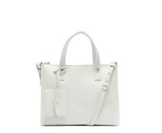 Bolsa Tote Média Costura Ornamental Branca