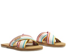 Rasteira Tiras Cruzadas Gorgurão Sundown Multicolor