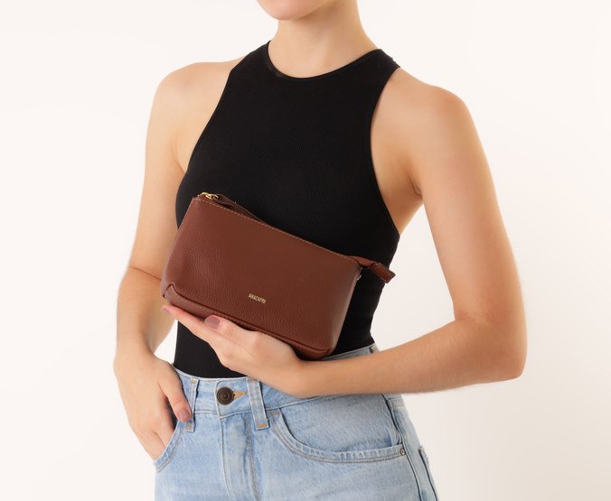 Necessaire Pequena Valentina Marrom