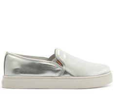 Tênis Slip On Sola Alta Liso Prata