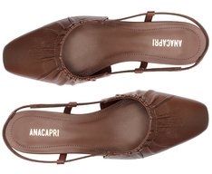 Sapatilha Slingback Salto Bloco Stretch Marrom