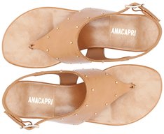 Sandália Salto Bloco Tachas Marrom