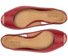 Sapatilha Slingback Peep Toe Vermelha