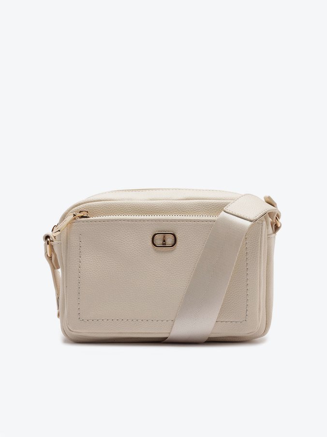 Bolsa Tiracolo Média Estruturada Gorgurão Branco Off