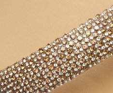 Sandália Mule Salto Bloco Glam Bege