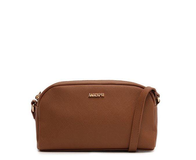 Bolsa Tiracolo Pequena Lisa Marrom