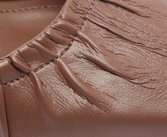 Sapatilha Slingback Salto Bloco Stretch Marrom