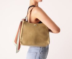 Bolsa Shopping Média Boho Lenço Bege
