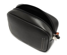 Bolsa Tiracolo Média Alça Bicolor Gorgurão Preta