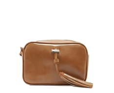 Bolsa Tiracolo Pequena Detalhe Tassel Marrom