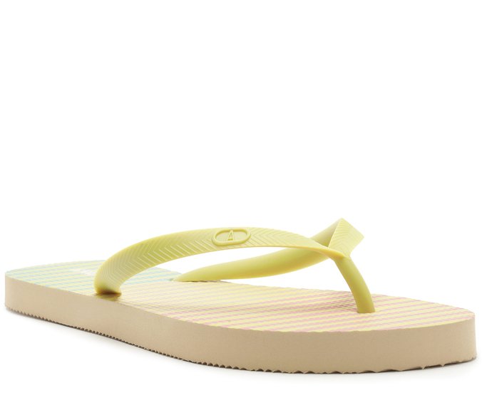 Rasteira de Dedo Jelly Listrado Amarelo e Azul