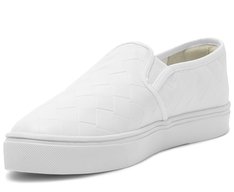 Tênis Slip On Sola Alta Liso Branco