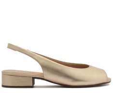 Sapatilha Slingback Peep Toe Dourada