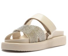 Papete Tiras Cruzadas Glam Branca