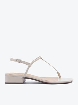 Sandália Slim Verniz Salto Bloco Branca | Anacapri