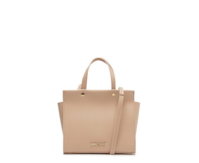 Bolsa Tote Pequena Velvet Bege