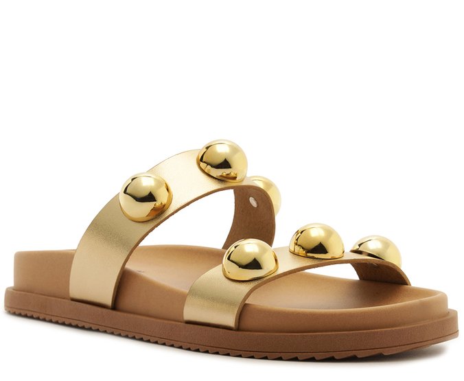 Papete Esferas Couro Dourada