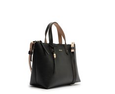 Bolsa Tote Média Alça Bicolor Preta