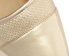 Sapatilha Slingback Palha Salto Dourada
