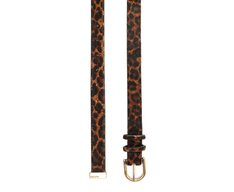 Cinto Fino Fivela Metálica Valentina Couro Animal Print