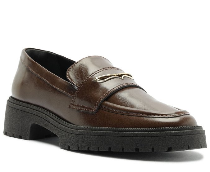 Mocassim Sola Tratorada Detalhe Metal Coffee