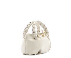 Bolsa Tiracolo Pequena Puffer Alça Trança Branca