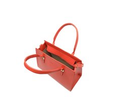 Bolsa Tote Média Detalhe Metálico Vermelha