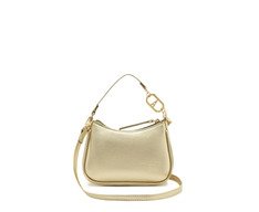 Bolsa Tiracolo Pequena Baguete Tachas Dourada