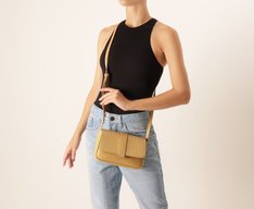 Bolsa Tiracolo Média Tressê Veneta Bege