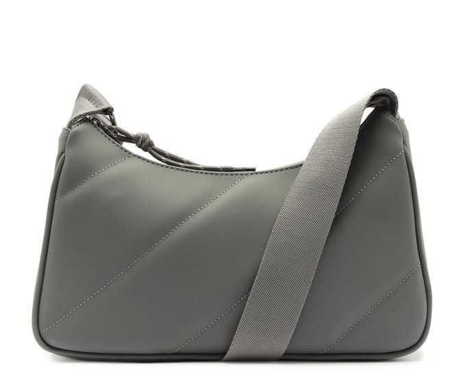 Bolsa Tiracolo Média Alça Gorgurão Cinza