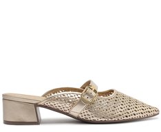 Sandália Mule Fivela Ana Dourada