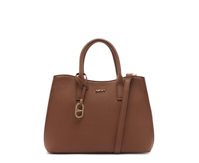 Bolsa Tote Média Floater Pingente Cápsula Marrom