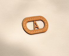 Bolsa Shopping Grande Costura Ornamental Bicolor Branca
