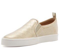 Tênis Slip On Sola Alta Texturas Dourado