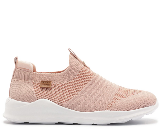 Tênis Slip On Knit Liso Rosa Blush