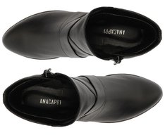 Bota Cano Curto Fivela Entrelaçada Preta