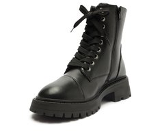 Bota Coturno Cano Curto Tratorada Preta