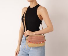 Bolsa Tiracolo Média Missangas Laranja E Marrom