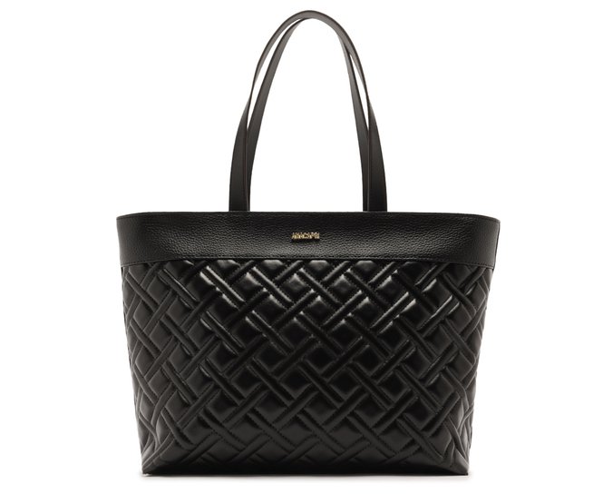 Bolsa Shopping Grande Texturizada Preta