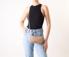 Bolsa Tiracolo Média Glam Bege