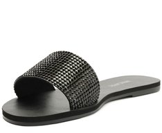 Rasteira Tira Única Glam Preta
