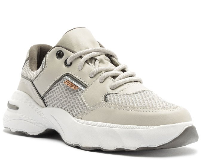 Tênis Chunky Branco Detalhe Cinza