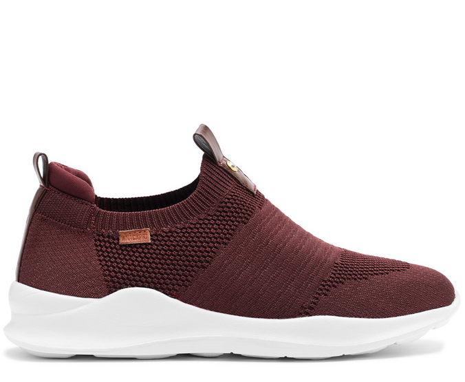 Tênis Slip On Streech Jogging Knit Bordo
